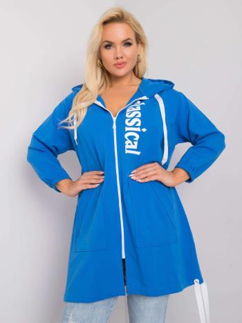 MODRÁ MIKINA NA ZIP S POTISKEM CLASSICAL RV-BL-6793.12-BLUE Velikost: ONE SIZE