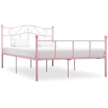 Rám postele růžový kov 160x200 cm (284541)