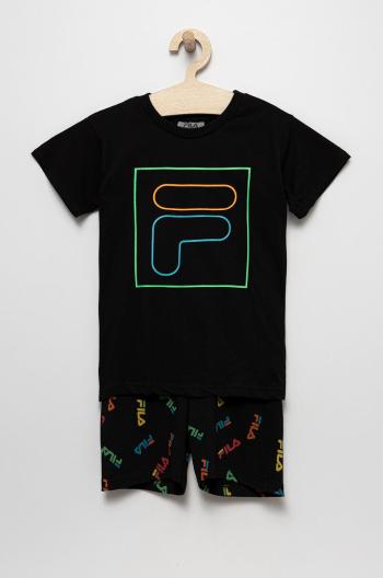 Dětské pyžamo Fila černá barva, s potiskem