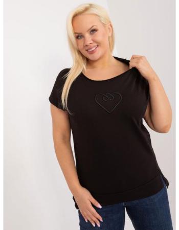 Dámská halenka plus size s nášivkou černá