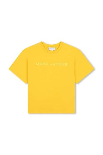 Dětské bavlněné tričko Marc Jacobs žlutá barva, s potiskem, W60317