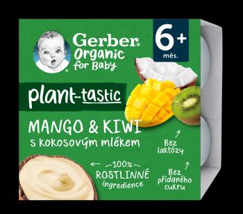 Gerber Organic 100% rostlinný dezert mango a kiwi s kokosovým mlékem 4 x 90 g