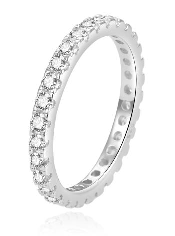 Beneto Nádherný stříbrný prsten se zirkony AGG369 54 mm