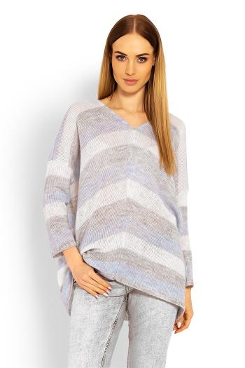 Modro-šedý pulovr 30057