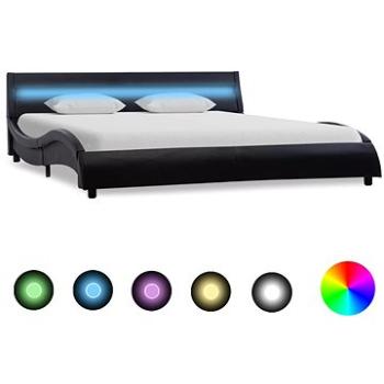 Rám postele s LED světlem černý umělá kůže 120x200 cm (285668)
