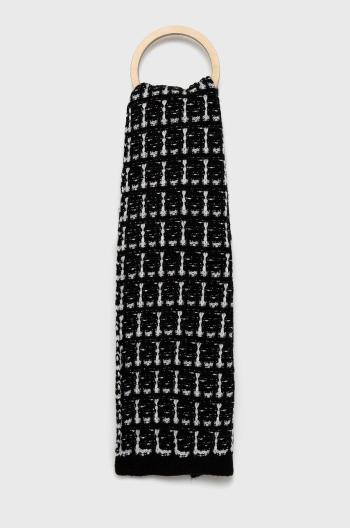 Šála Morgan dámská, černá barva, vzorovaná
