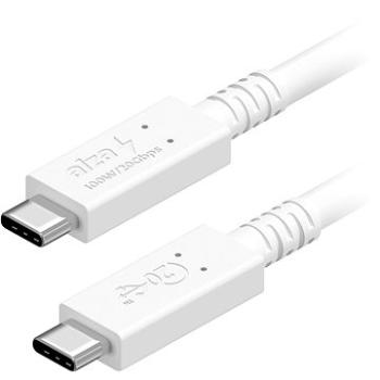 AlzaPower Core USB-C / USB-C USB4, 5A, 100W, 0.5m bílý (APW-CBTC4405W)