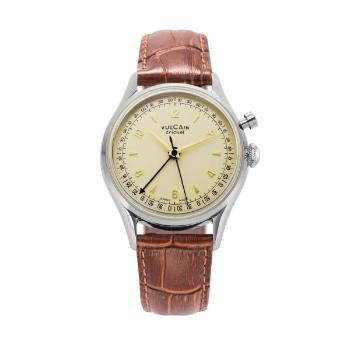 Vulcain Cricket Tradition 39 mm - Eggshell - Brown Alligator