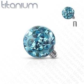 Šperky4U Ozdobná kulička k dermálu TITAN, závit 1,6 mm, barva: tyrkysová - TIT1121Q-04
