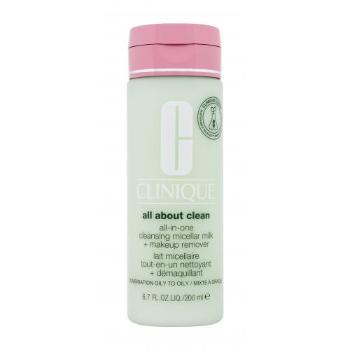 Clinique All About Clean Cleansing Micellar Milk + Makeup Remover Combination Oily To Oily 200 ml čisticí mléko W na smíšenou pleť; na mastnou pleť