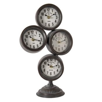 Kovové vintage hodiny se světovými časy Old Town Clocks - 24*13*43 cm / 4*AA 6KL0584