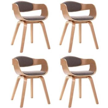 Jídelní židle 4 ks ohýbané dřevo a taupe textil (3054822)