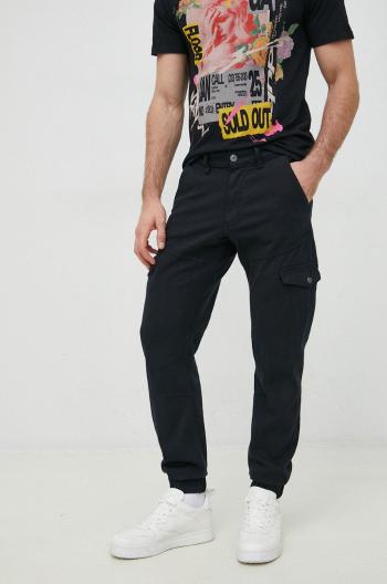 Kalhoty Guess pánské, černá barva, přiléhavé