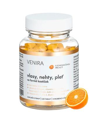 Venira Vlasy, nehty, pleť ve formě kostiček pomeranč 120 tablet