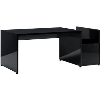 Konferenční stolek černý vysoký lesk 90x45x35 cm dřevotříska (802928)