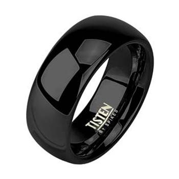 Spikes USA Tistenový prsten černý, šíře 6 mm - velikost 65 - TIS0004-6-65