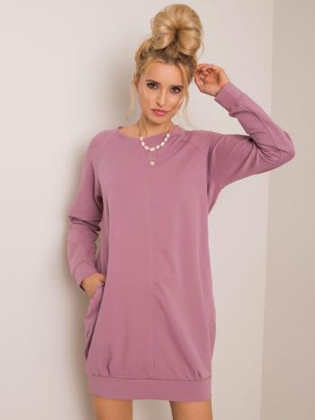 DÁMSKÉ RŮŽOVÉ MIKINOVÉ ŠATY RV-TU-5184.93P-PINK Velikost: S/M