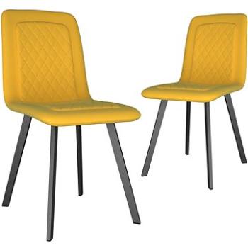 Jídelní židle 2 ks žluté samet (282572)