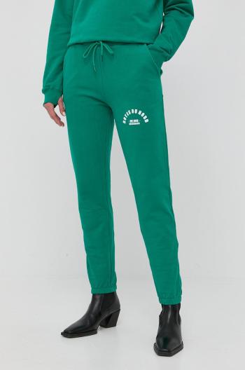 Kalhoty Notes du Nord dámské, zelená barva, s potiskem