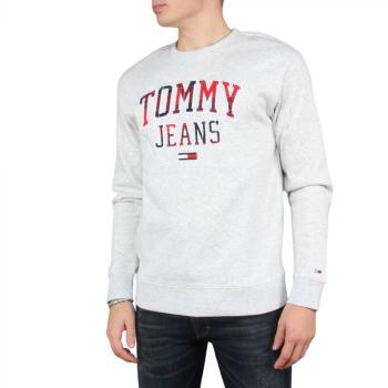 Tommy Hilfiger TOMMY JEANS pánská šedá mikina TJM PLAID TOMMY GRAPHIC CREW