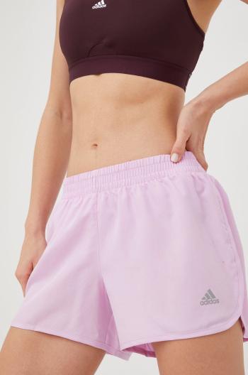 Běžecké šortky adidas Performance fialová barva, medium waist