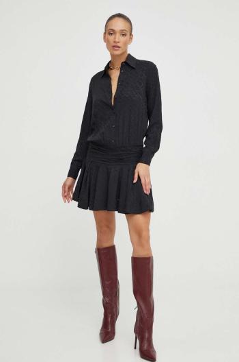 Šaty s příměsí hedvábí Pinko černá barva, mini, oversize, 102306.A193