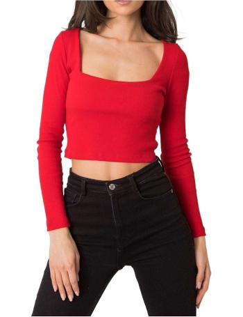 červený dámský crop top s dlouhými rukávy vel. S