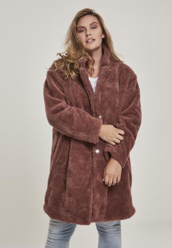 Urban Classics Ladies Oversized Sherpa Coat darkrose - L