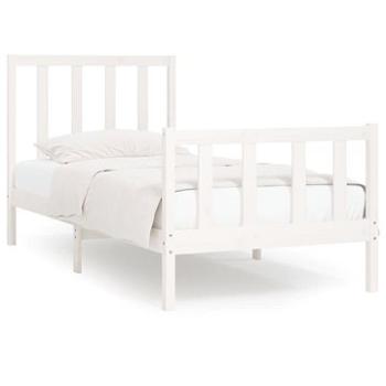 Rám postele bílý masivní dřevo 90 × 200 cm, 3106819 (3106819)