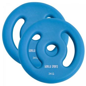 Gorilla Sports Sada zátěžových kotoučů 2 x 3 kg, sv. modrá