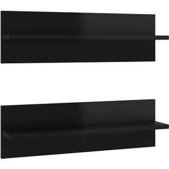 Shumee Nástěnné 2 ks černé vysoký lesk 60×11,5×18cm dřevotříska, 807329 (807329)