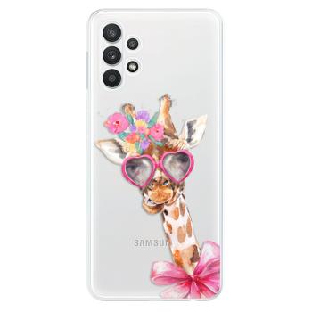 Odolné silikonové pouzdro iSaprio - Lady Giraffe - Samsung Galaxy A32 5G