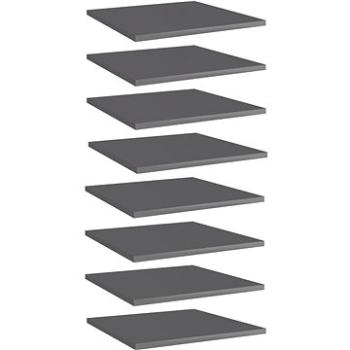 Přídavné police 8 ks šedé vysoký lesk 40x40x1,5 cm dřevotříska 805185 (695,45)