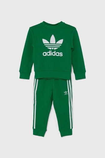 Dětská tepláková souprava adidas Originals TREFOIL CREW SE zelená barva, IY4783