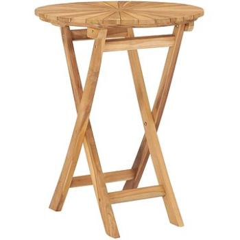  Skládací zahradní stolek O 60 cm masivní teakové dřevo (49437)