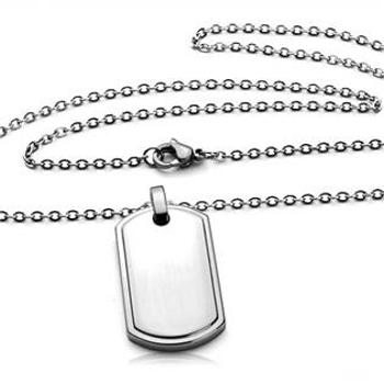 Šperky4U Ocelový řetízek s přívěškem - destičkou - OPD0008