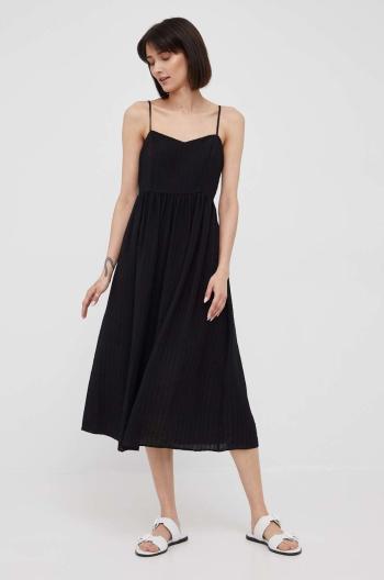 Šaty Sisley černá barva, midi