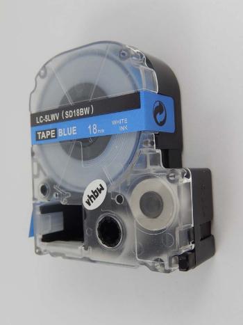 Epson LK-SD18BW, 18mm x 9m, bílý tisk / modrý podklad, kompatibilní páska