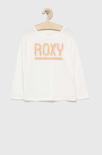 Dětská bavlněná košile s dlouhým rukávem Roxy bílá barva