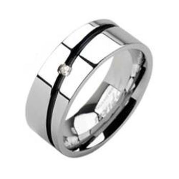 Spikes USA Pánský snubní ocelový prsten, šíře 8 mm, vel. 62 - velikost 62 - OPR1389-62