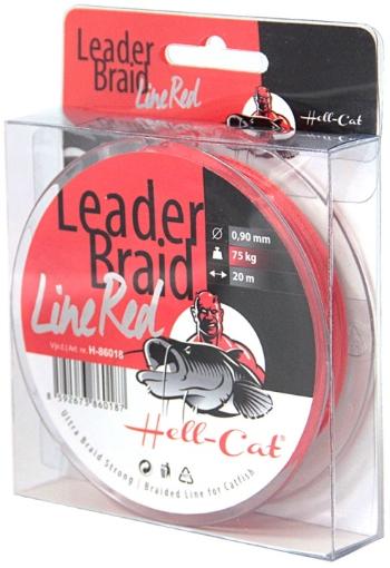 Hell-cat návazcová šňůra leader braid line red 20 m-průměr 0,90 mm / nosnost 75 kg
