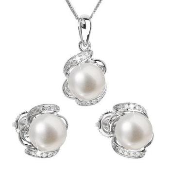 Evolution Group Luxusní stříbrná souprava s pravými perlami Pavona 29017.1 (náušnice, řetízek, přívěsek)