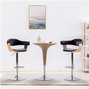 Barové stoličky 2 ks černé ohýbané dřevo a umělá kůže (283117)