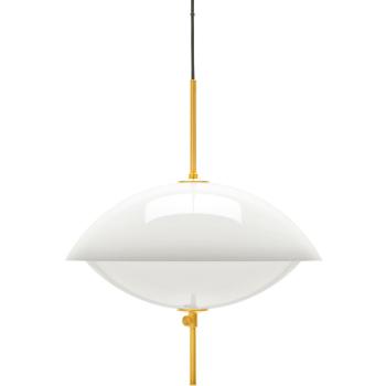 Závěsná lampa CLAM 44 cm, bílá/mosaz, Fritz Hansen