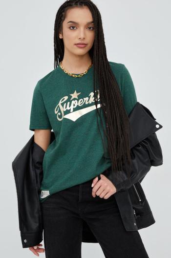 Tričko Superdry zelená barva