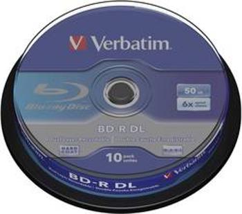 Blu-ray BD-R DL 50 GB Verbatim vřeteno, 43746, 10 ks