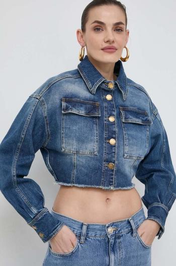 Džínová bunda Pinko dámská, tmavomodrá barva, přechodná, oversize, 102944.A1LQ