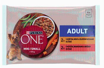 Purina ONE MINI Dog Adult Kuře a hovězí ve šťávě 48x85 g