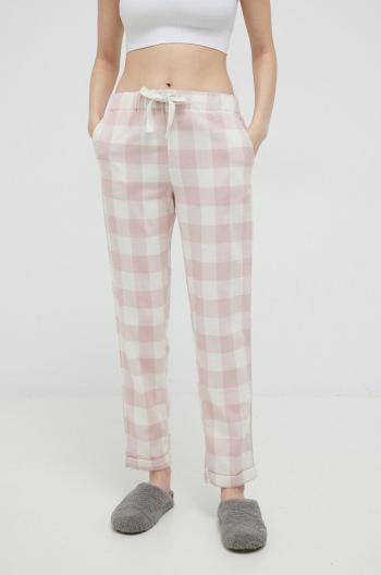 Bavlněné pyžamové kalhoty United Colors of Benetton růžová barva, bavlněná