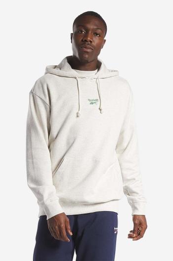 Bavlněná mikina Reebok Classic Small Vector Hoodie béžová barva, s kapucí, melanžová, HS7152-CHAMEL